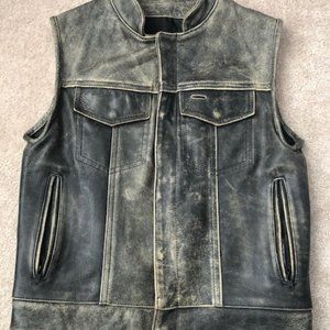Legendary USA Leather Motorcycle Vest: Size 40